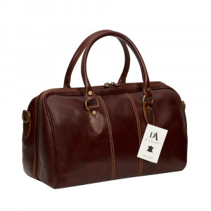 Geanta de voiaj mica din piele naturala DiAmanti Treviso Mini Marrone